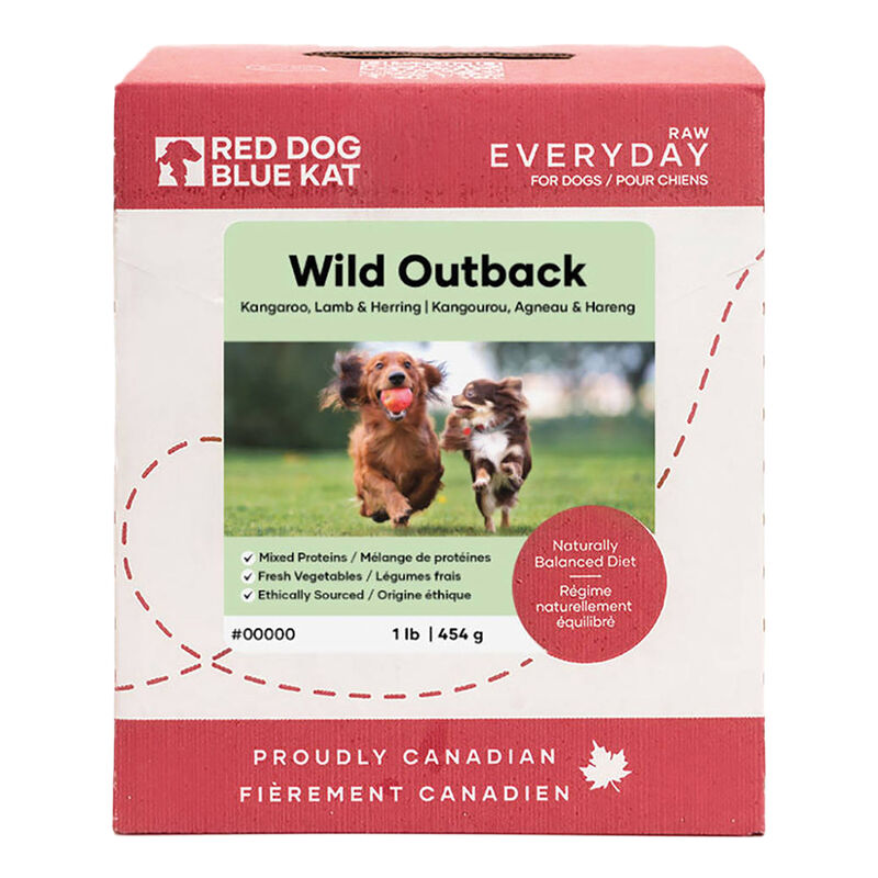Red Dog Blue Kat, Adult, Everyday Raw Wild Outback - Kangaroo Lamb & Fish 4x0.25lb - Frozen Dog Food image number null