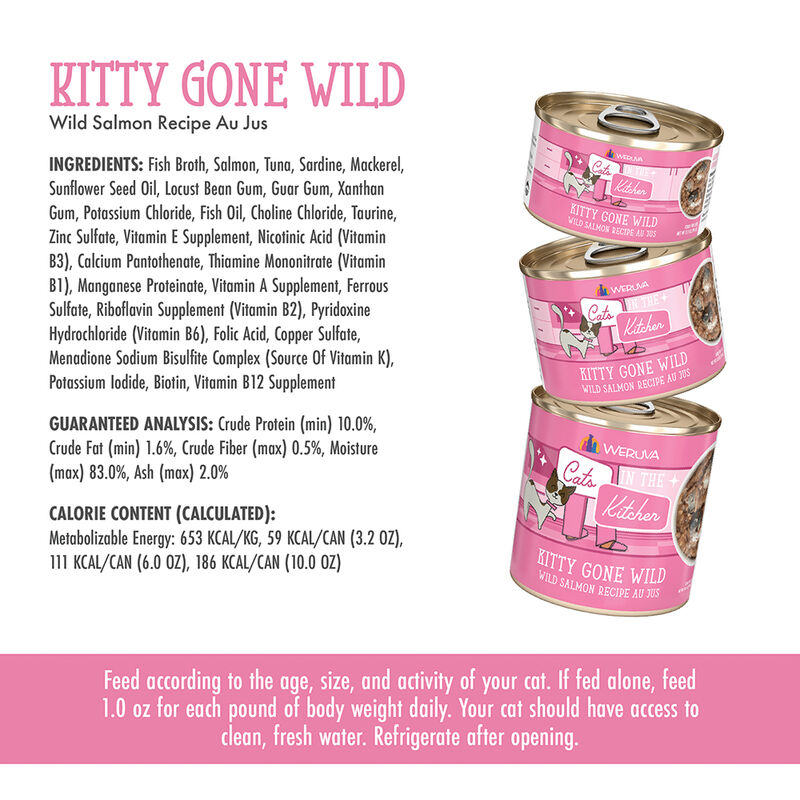 Weruva, Can Feline  -Kitty Gone Wild-Wild Salmon-170g - Minced - Wet Cat Food image number null