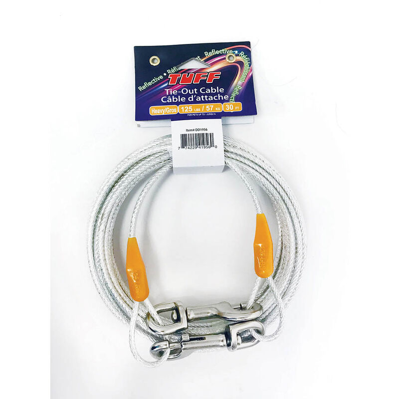 TUFF, Reflective Tie-Out Cable - Heavy - 25' image number null