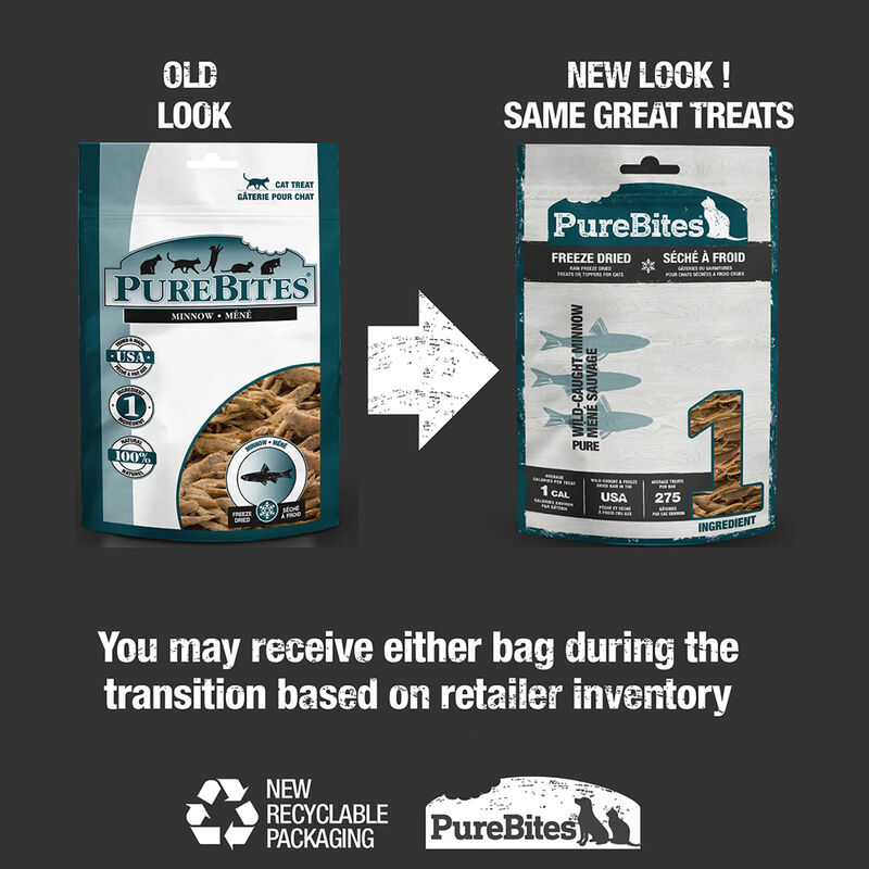 PureBites, Super Value Size Cat Treats - Minnow - 66 g - Freeze Dried Cat Treat image number null