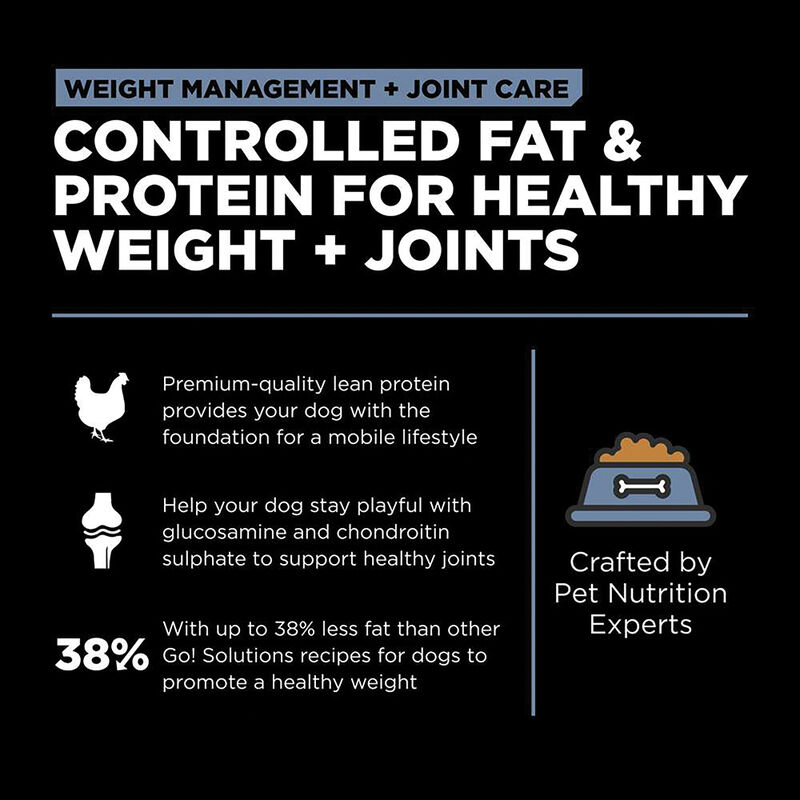 GO! SOLUTIONS, Adult - Weight Management & Joint Care - GF Chicken - Dry Dog Food image number null