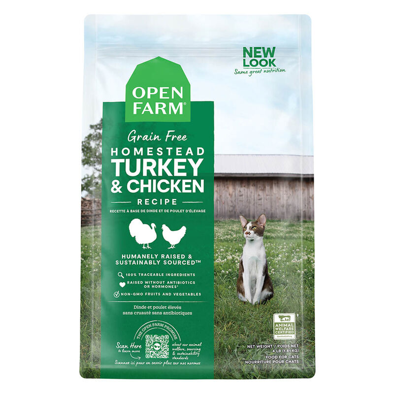 Open Farm,  Turkey & Chicken - 0.9 kg - Dry Cat Food image number null