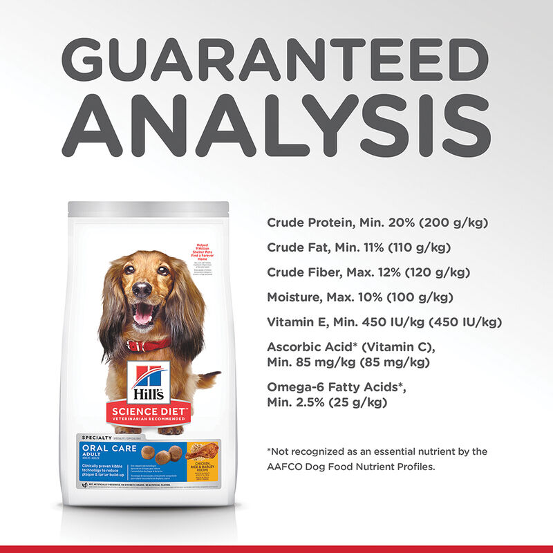 Science Diet, Adult Oral Care Chicken, Rice & Barley Recipe Dry Dog Food for dental health - Dry Dog image number null