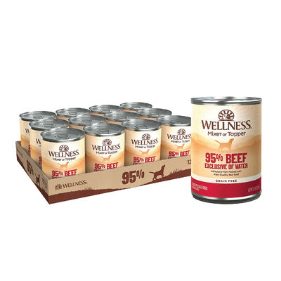 Wellness, Canned Dog Food, Mixers & Toppers, 95% Beef - 13 oz - Wet Dog Food