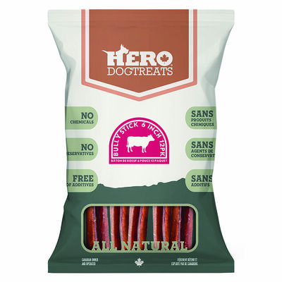 Hero, Bully Stick 6" - 12 Pk