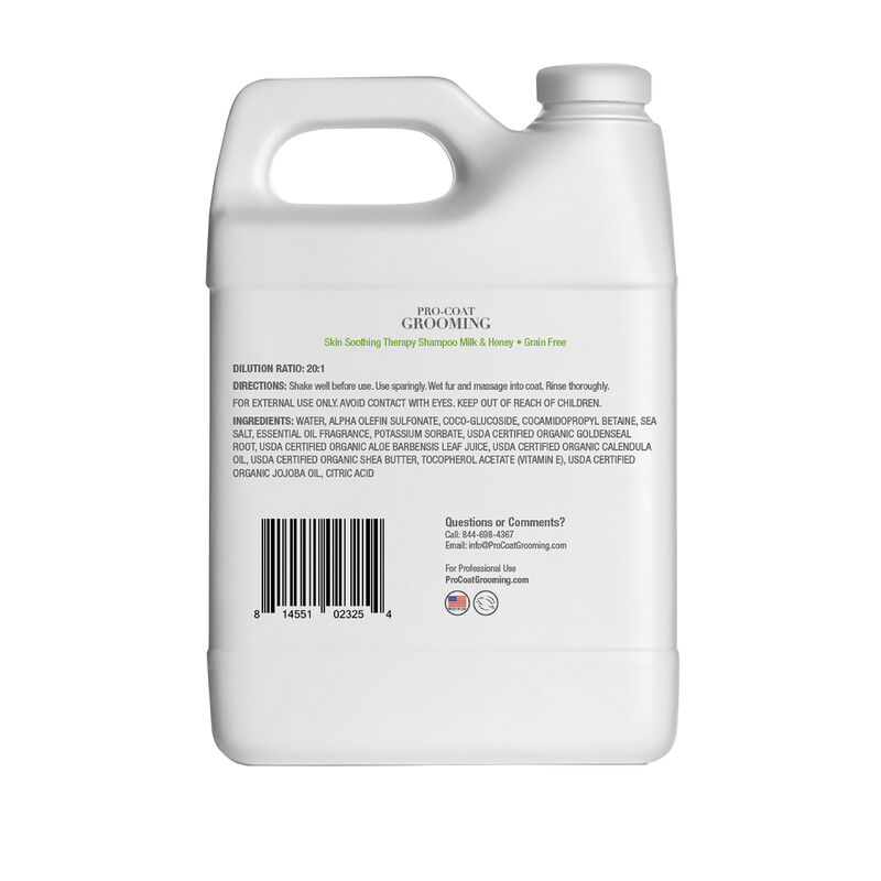 Pro Coat Grooming, Skin Soothing Therapy Shampoo - Milk & Honey - 1 Gallon image number null