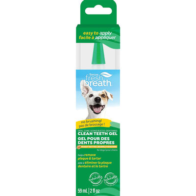 Tropiclean, Fresh Breath No Brushing Peanut Butter Flavor Clean Teeth Dental & Oral Care Gel for Dog