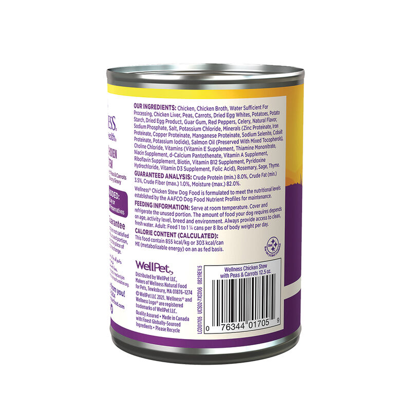 Wellness, Canned Dog Food, Chunks & Gravy, Chicken Stew with Carrots & Potatoes - 12.5 oz - Wet Dog image number null