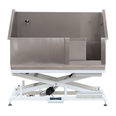 Q, Stainless Steel Tub w/ Electric Lifting Base & Sliding Door