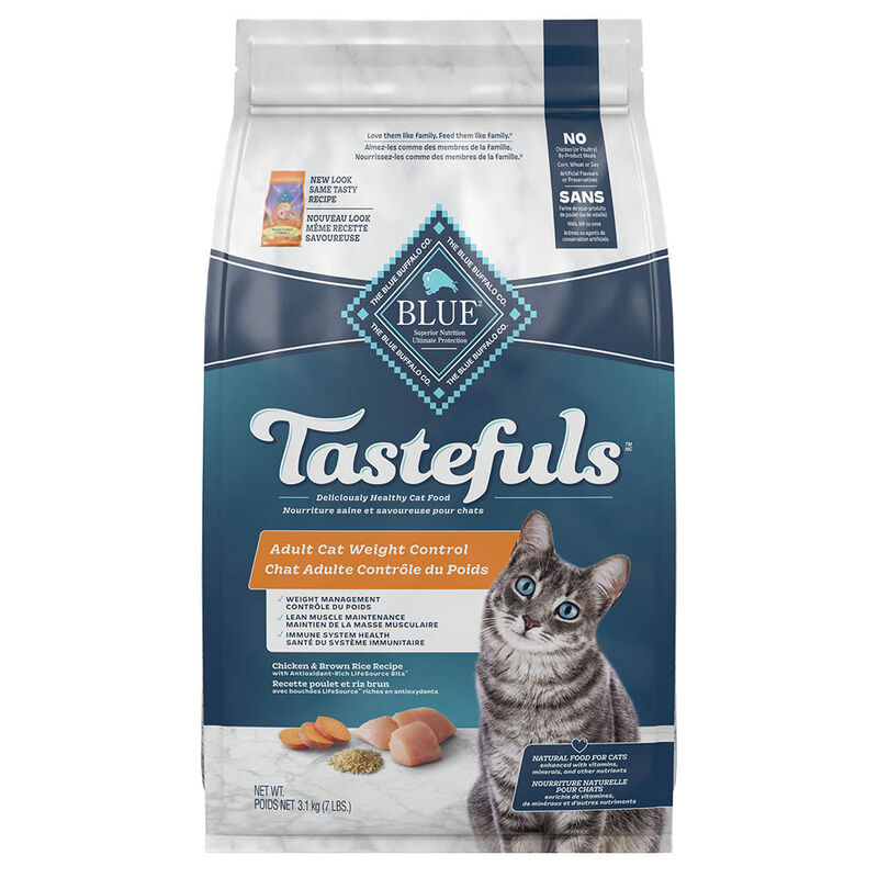 Blue Buffalo Tastefuls Weight Control Natural Adult Dry Cat Food, Chicken & Brown Rice image number null