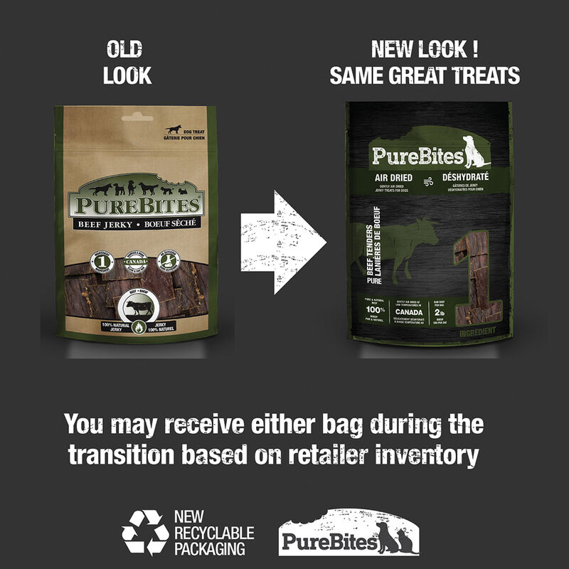 PureBites, Mid Size Treats - Beef Jerky - 213 g - Freeze Dried Dog Treat image number null