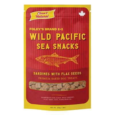 Foley's, Wild Pacific Sea Snacks - Sardines with Flax Seeds - Baked Dog Treats