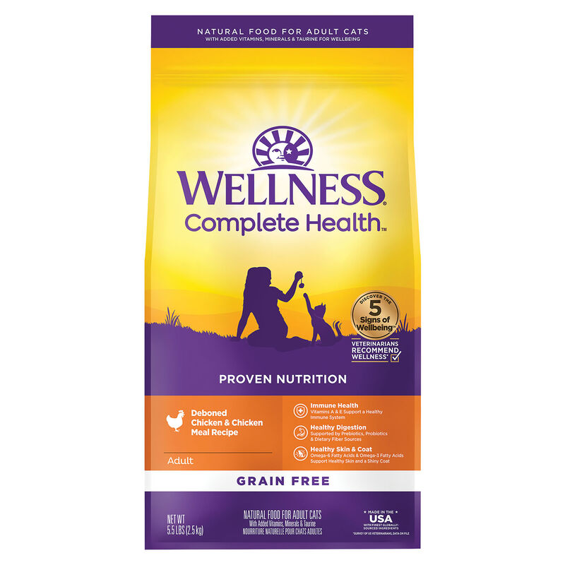 Wellness, Feline Adult - GF Complete Health - Chicken - Dry Cat Food image number null