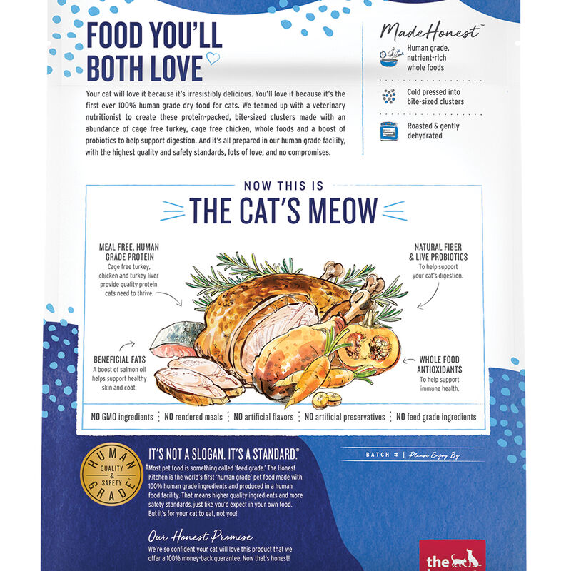 The Honest Kitchen, Grain Free Whole Food Clusters, Turkey & Chicken Recipe - Dry Cat Food image number null