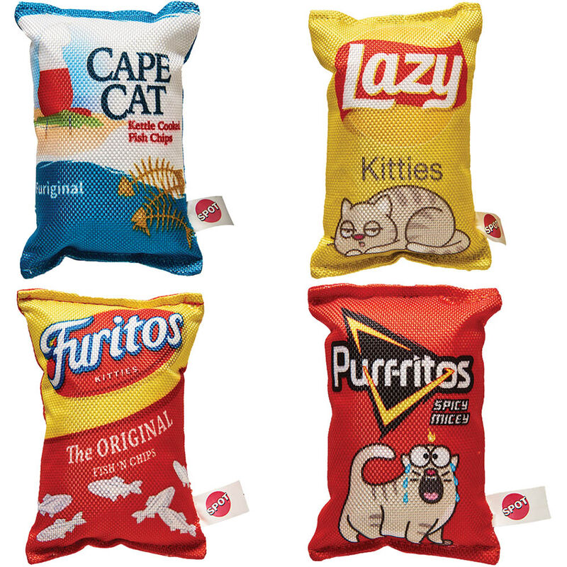 SPOT, Fun Food, Kitty Chips - Asst 4" - Chase Cat Toy image number null