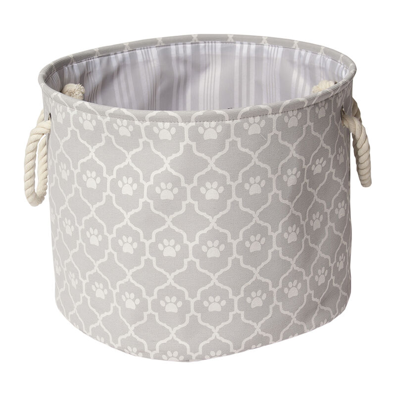 Pet Posse, Round Paw Toy Storage Bin - Grey image number null