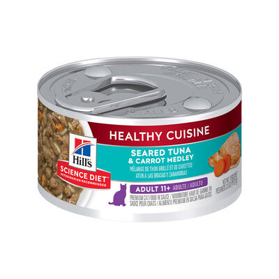 Science Diet, Adult 11+ Healthy Cuisine Seared Tuna & Carrot Medley - 79.37 g - Wet Cat Food