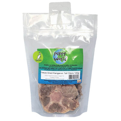 Puppy Love, Puppy World, Freeze Dried Kangaroo Tail Discs - 120 g
