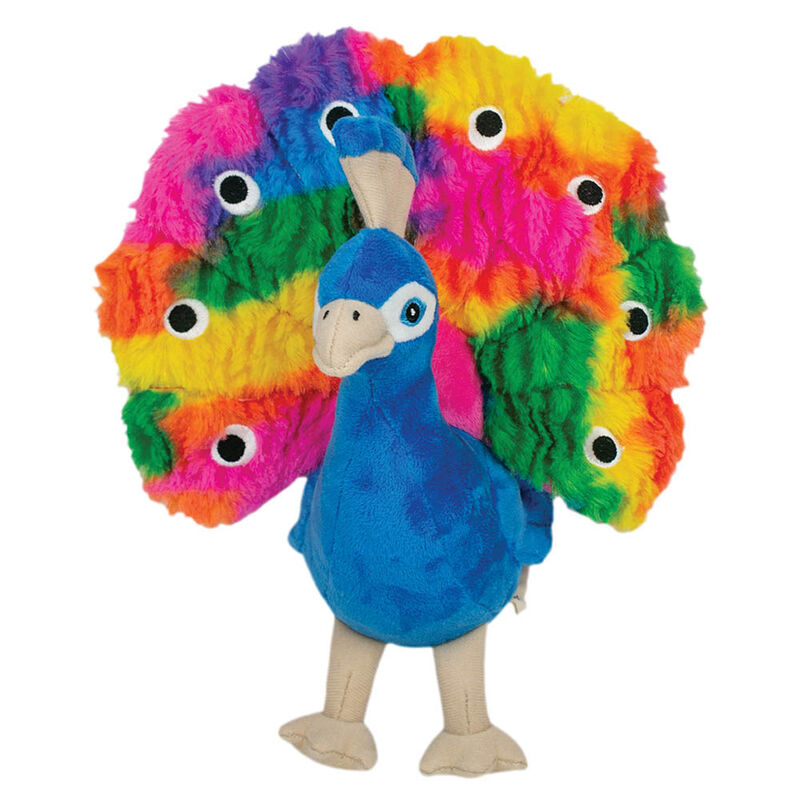 Tall Tails, Plush Peacock Squeaker Toy - 9" - Plush Dog Toy image number null