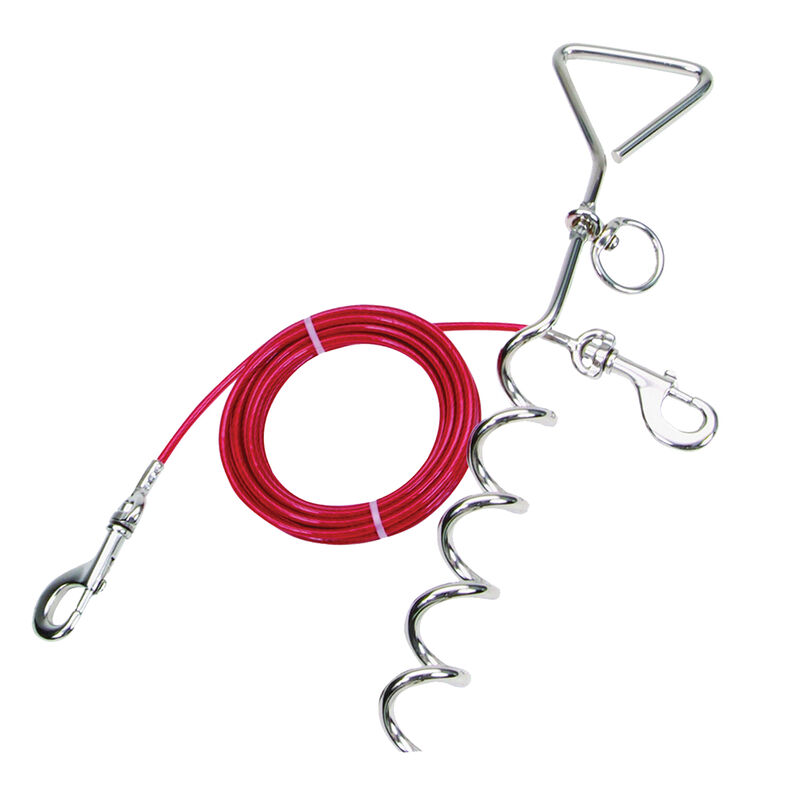 Titan, Tie Out - Spiral Combo Pack - Red - 15' image number null