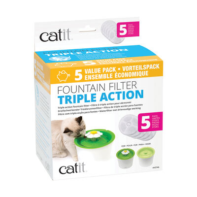 Catit 2.0 , Senses Triple Action Fountain Filter - 5 Pk