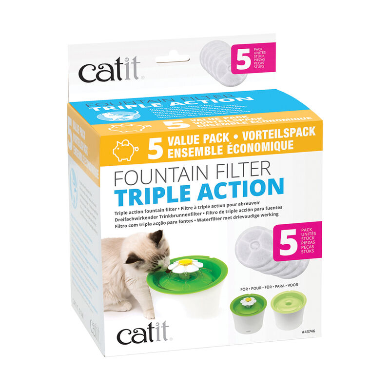 Catit 2.0 , Senses Triple Action Fountain Filter - 5 Pk image number null