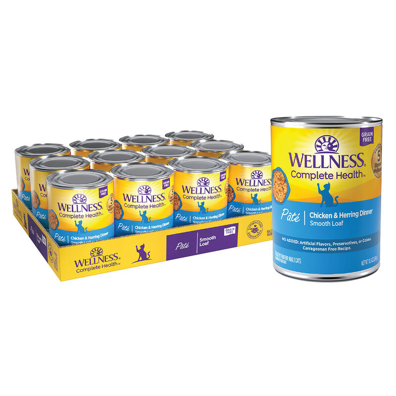 Wellness, Canned Cat Food, Complete Health, Chicken & Herring - Wet Cat Food image number null