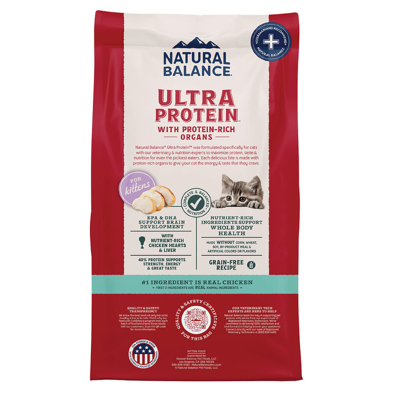 Natural Balance, Ultra Protein - Chicken & Chicken Meal Recipe - Dry Kitten Food image number null