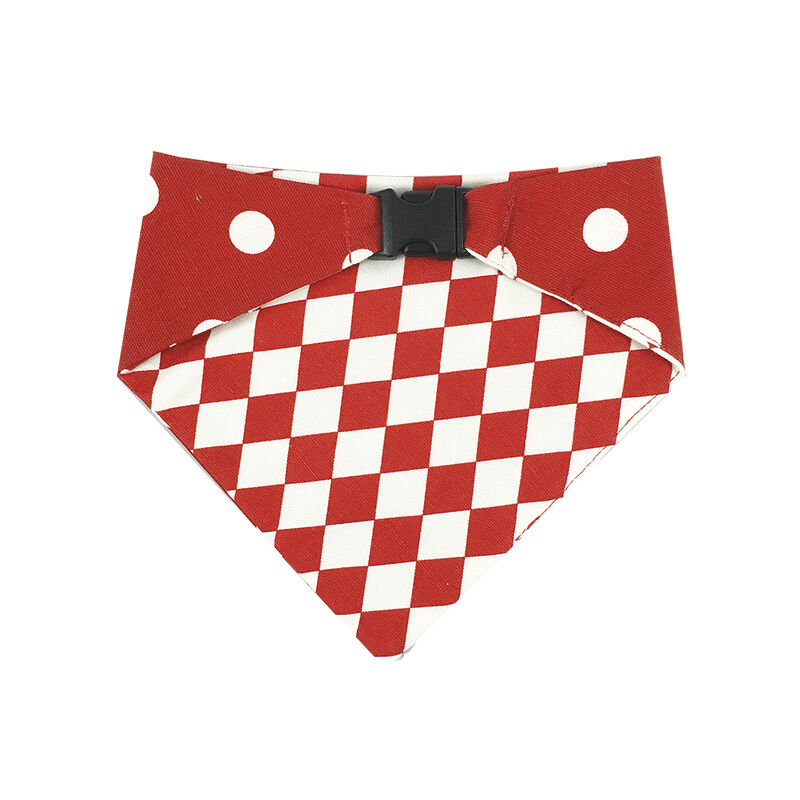Uptown Pups, Bandana Reversible - Red & White image number null
