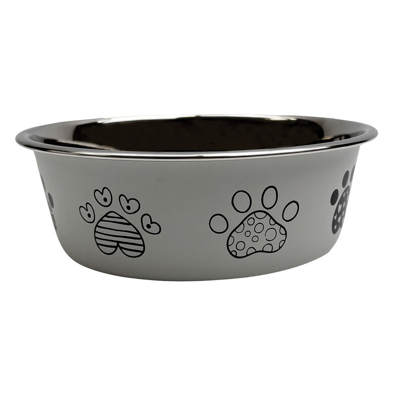 Brigade Printed Dog Bowl - Light Gray image number null
