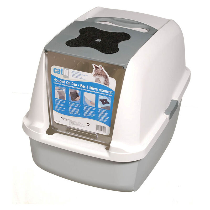 Catit, Hooded Litter Pan - Grey & White image number null