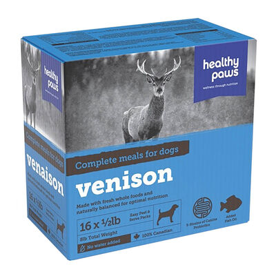 Healthy Paws, Canine Complete Dinner - Venison - 16 x 1/2 lb