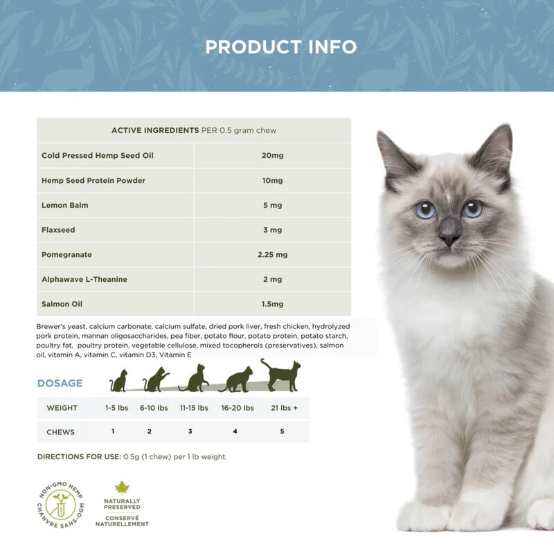 True Leaf, Calming Support Chews for Cats image number null