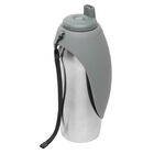 Messy Mutts, Stainless Travel Water Bottle with Flip Up Bowl 700ml - Grey image number null
