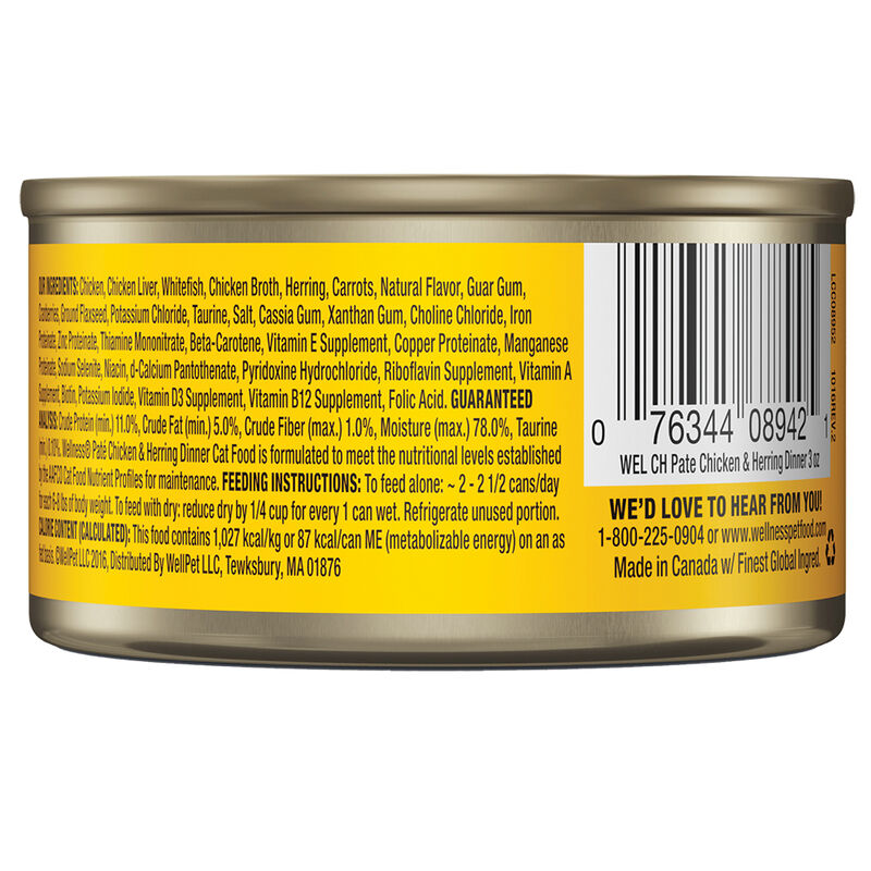 Wellness, Canned Cat Food, Complete Health, Chicken & Herring - Wet Cat Food image number null