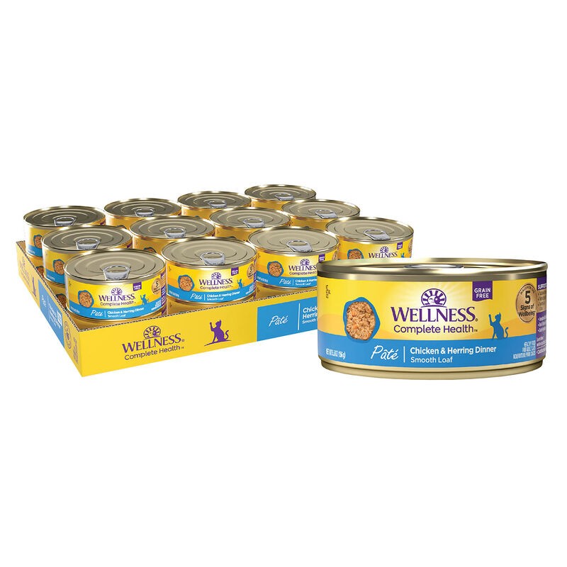 Wellness, Canned Cat Food, Complete Health, Chicken & Herring - Wet Cat Food image number null