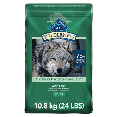 Blue Buffalo, Wilderness with More Meat & Wholesome Grains Adult Dog - Duck - Dry Dog Food