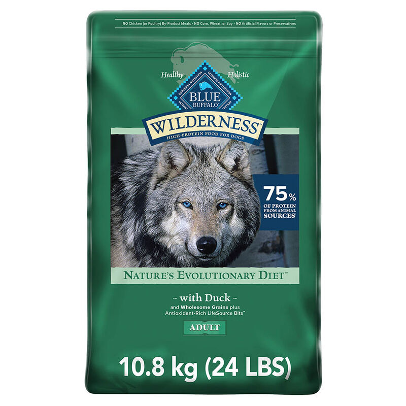 Blue Buffalo, Wilderness with More Meat & Wholesome Grains Adult Dog - Duck - Dry Dog Food image number null