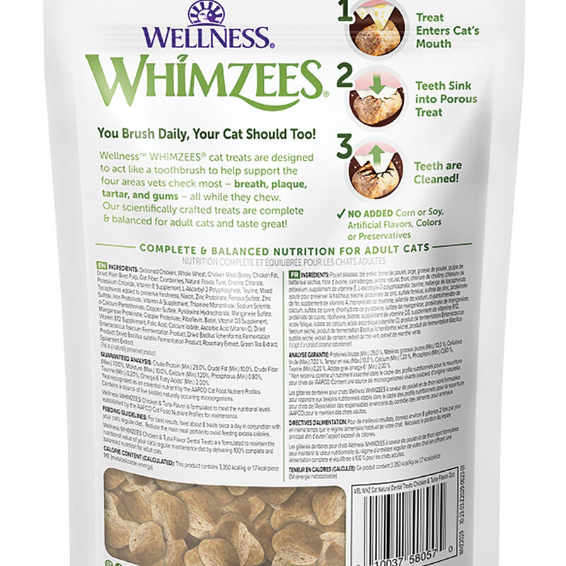 Whimzees, Feline Dental Treats - Chicken & Tuna - 56.69 g image number null