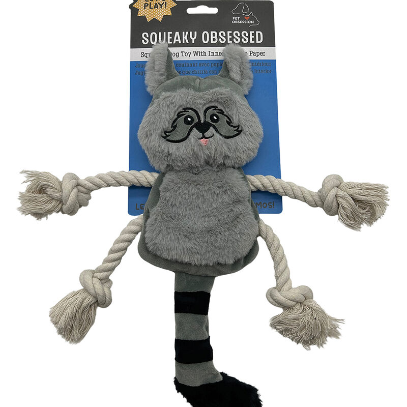 Pet Posse, Racoon Rope Toy - 14" image number null