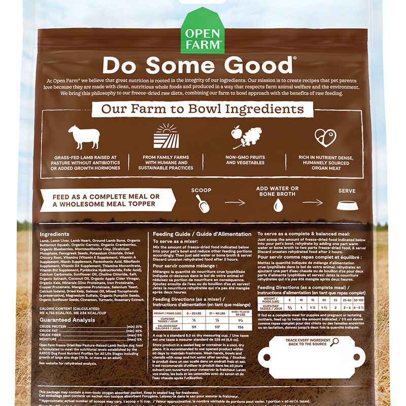 Open Farm, Pasture-Raised Lamb Freeze Dried Raw Dog Food - Freeze Dried Dog Food image number null