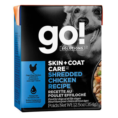 GO! SOLUTIONS, SKIN + COAT CARE Shredded Chicken Recipe for dogs