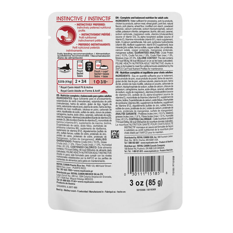 Royal Canin, Feline Health Nutrition Adult Instinctive Chunks in Gravy - Wet Cat Food image number null