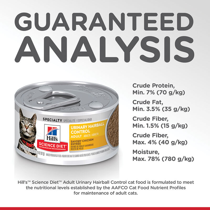 Science Diet, Adult Urinary & Hairball Control Savory Chicken Canned Cat Food - Wet Cat Food image number null
