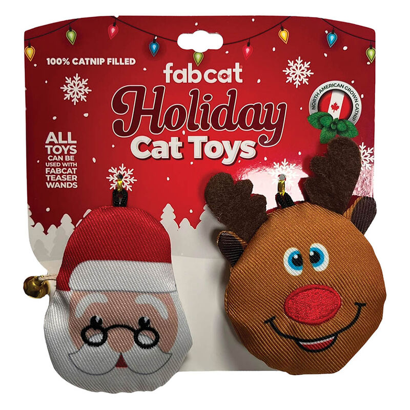 Santa & Reindeer Cat Toy - 2 Pack image number null