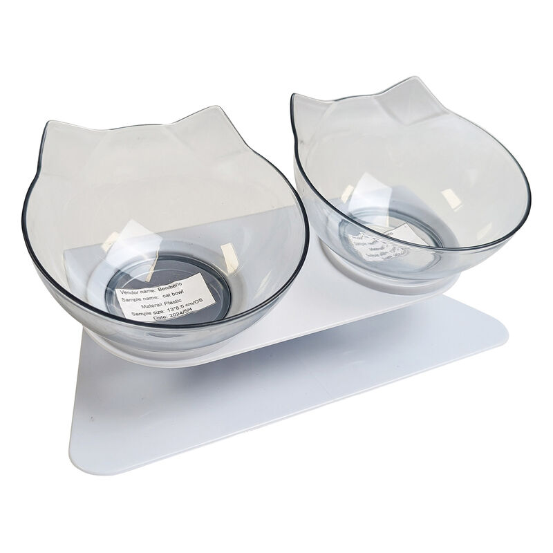 Brigade, Clear Inclined Double Bowl for Cats image number null