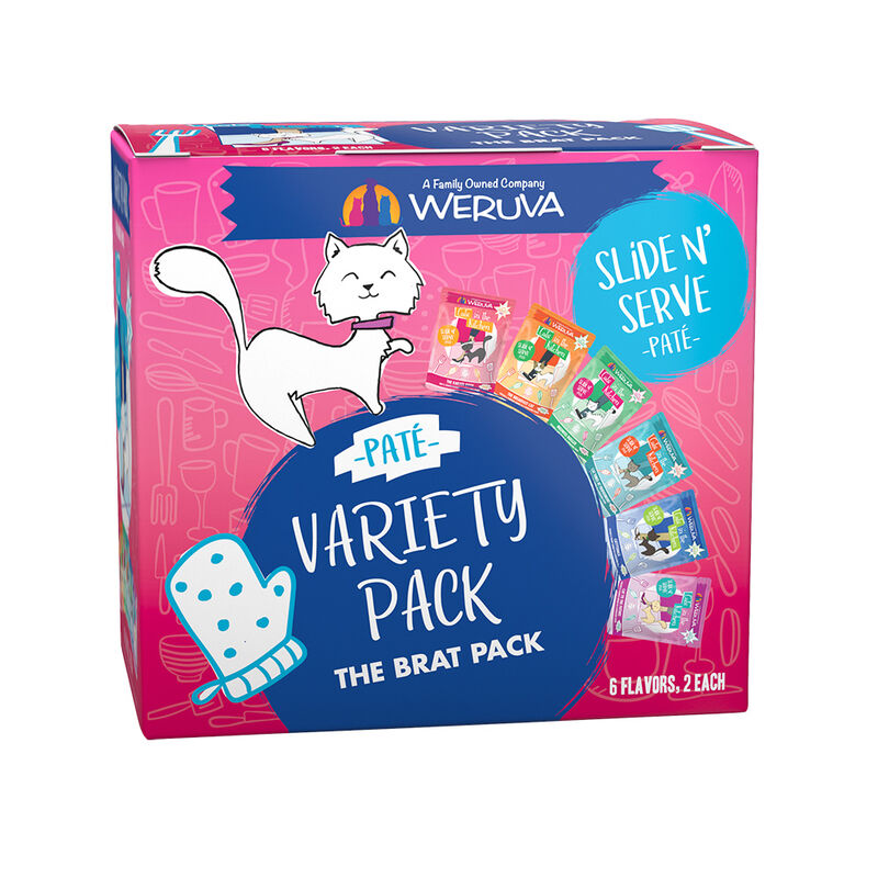 Weruva, Pouch Feline - The Brat Pack - 85 g - 12 pk - Pate - Wet Cat Food image number null