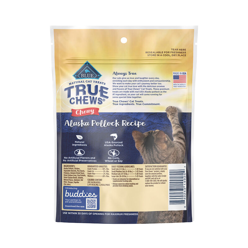Blue Buffalo, Feline Treats - True Chews - Chewy Alaskan Pollock - 85 g - Cat Treat image number null