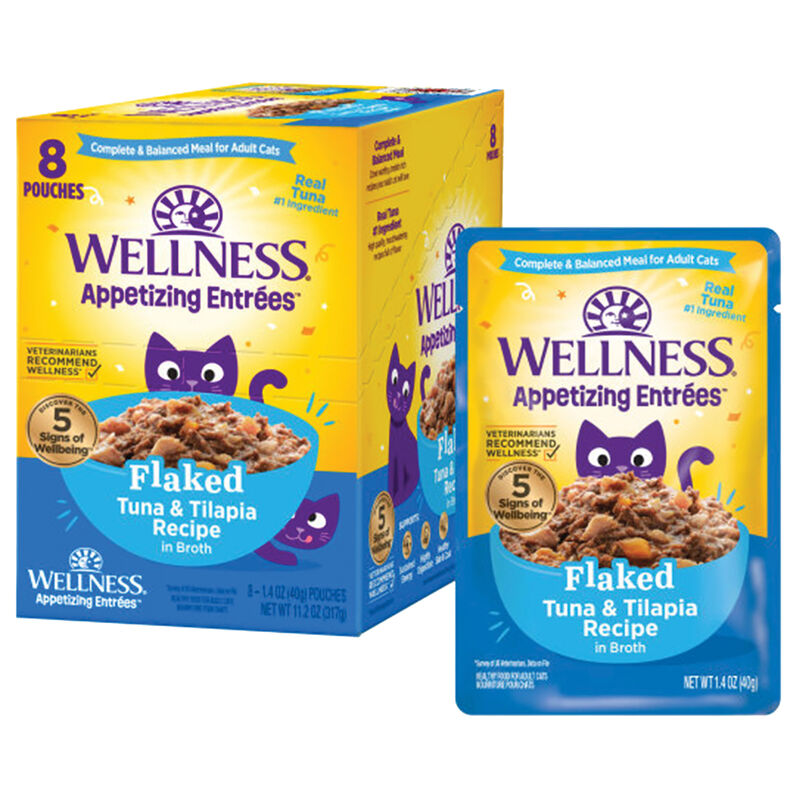 Wellness, Appetizing Entr&eacute;e - Flaked Tuna & Tilapia in Broth - Wet Cat Food image number null