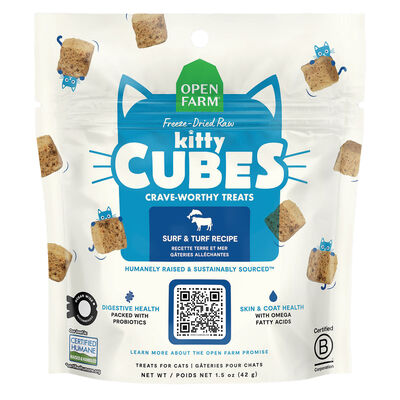 Open Farm, Kitty Cubes - Freeze Dried Raw Surf & Turf - Cat Treats